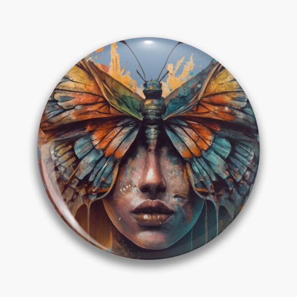 Item preview, Fluttering Hearts: Digital Butterfly Illustration on Woman's Face designed and sold by FOCorps.