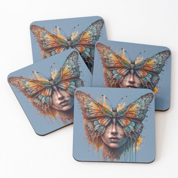 Item preview, Fluttering Hearts: Digital Butterfly Illustration on Woman's Face designed and sold by FOCorps.