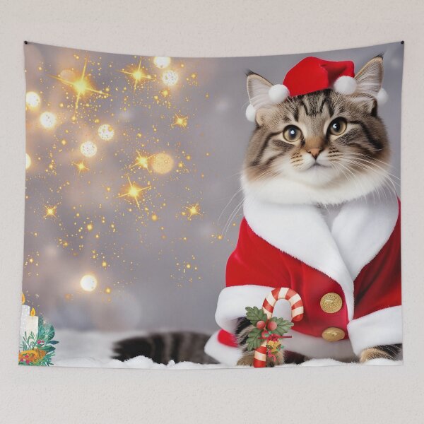 Item preview, Festive Cat in the Spirit of Christmas: Magic and Merriment designed and sold by Cris888.
