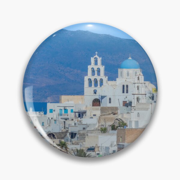Item preview, Church Bell Tower and Town of Fira, Santorini, Greece designed and sold by SafariByMarisa.