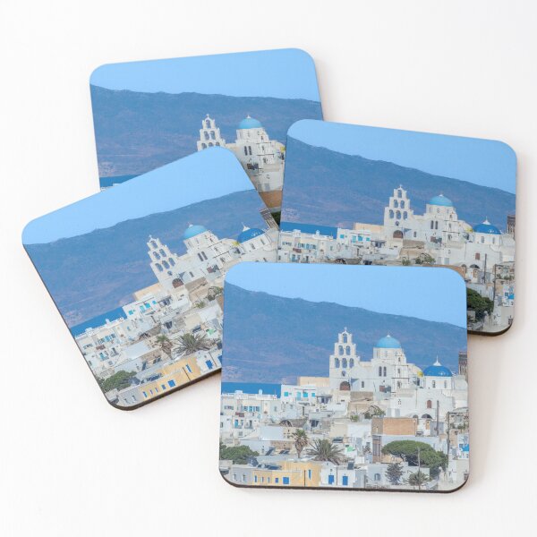 Item preview, Church Bell Tower and Town of Fira, Santorini, Greece designed and sold by SafariByMarisa.