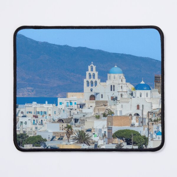 Item preview, Church Bell Tower and Town of Fira, Santorini, Greece designed and sold by SafariByMarisa.