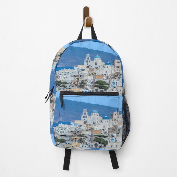 Item preview, Church Bell Tower and Town of Fira, Santorini, Greece designed and sold by SafariByMarisa.