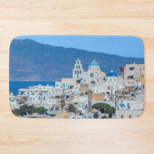 Item preview, Church Bell Tower and Town of Fira, Santorini, Greece designed and sold by SafariByMarisa.