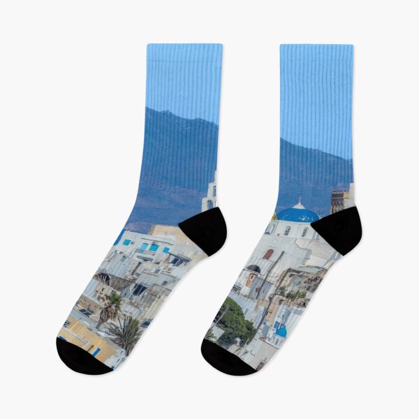 Item preview, Church Bell Tower and Town of Fira, Santorini, Greece designed and sold by SafariByMarisa.