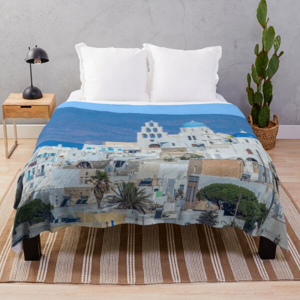Item preview, Church Bell Tower and Town of Fira, Santorini, Greece designed and sold by SafariByMarisa.