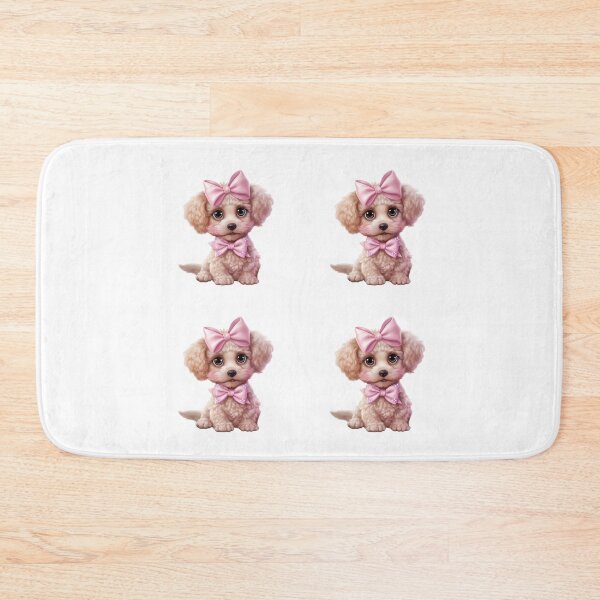Item preview, Cute Poodle Puppies With Pink Bows designed and sold by TheAnimalZ00.