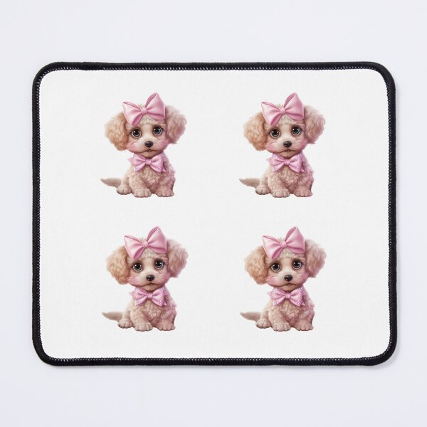 Item preview, Cute Poodle Puppies With Pink Bows designed and sold by TheAnimalZ00.
