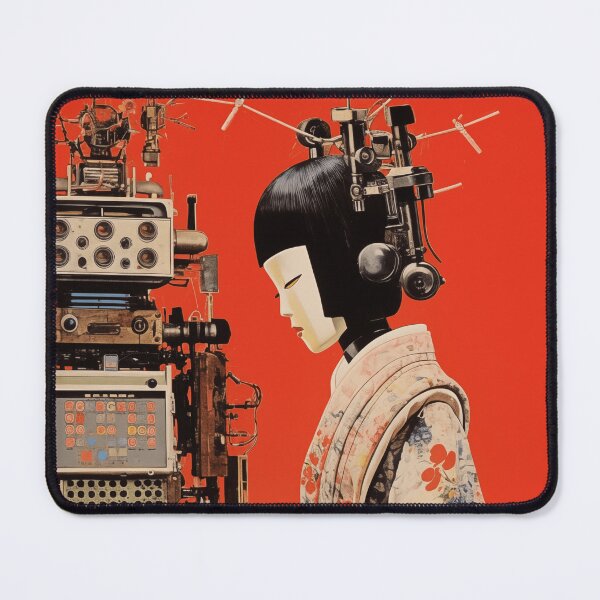 Item preview, Vintage Image of Futuristic Robot Woman in Traditional Japanese Clothing and Computer Parts designed and sold by Je-we.