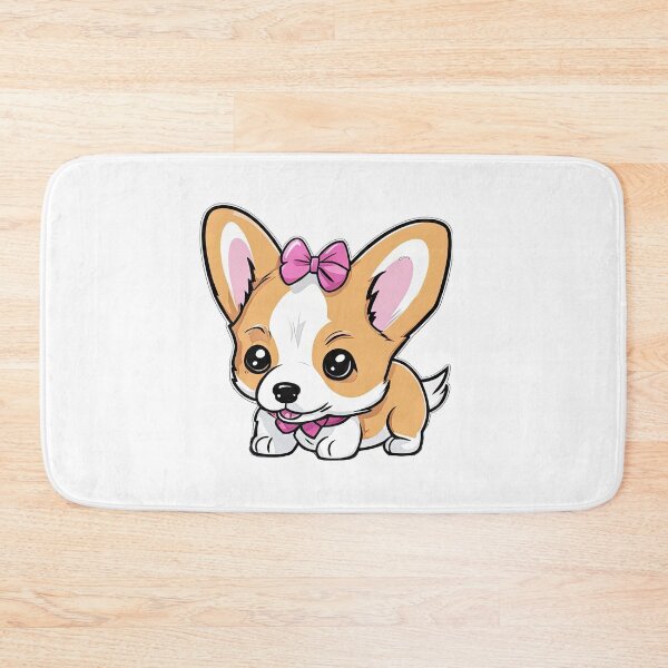 Item preview, Chibi Welsh Corgi with pink ribbon designed and sold by Bilisik.