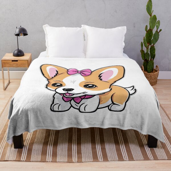 Item preview, Chibi Welsh Corgi with pink ribbon designed and sold by Bilisik.