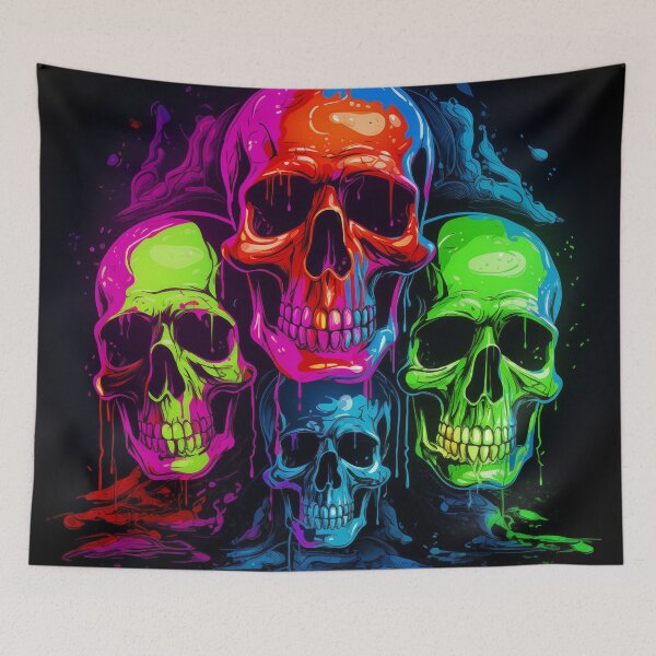 Item preview, Blacklight Style Quartet of Neon Skulls designed and sold by Matt's Artificial Nature.