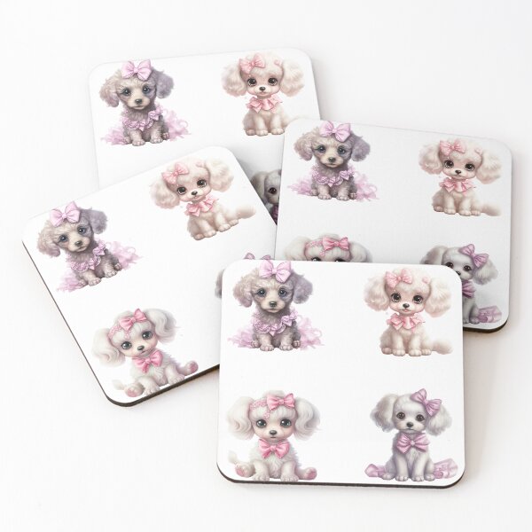 Item preview, Cute Poodles With Pink Bows designed and sold by TheAnimalZ00.