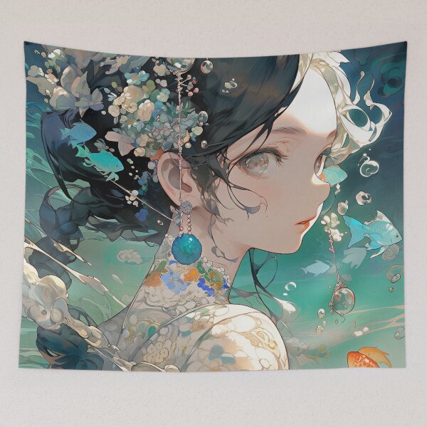 Item preview, Elegant Underwater Aquatic Fantasy Anime Girl designed and sold by bubblegoth.