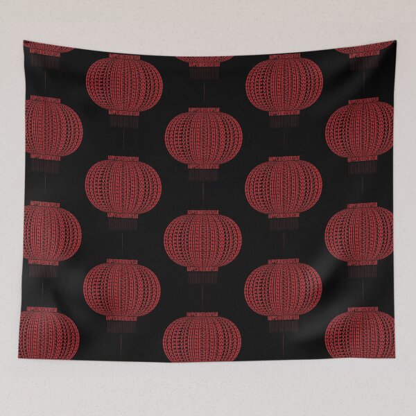 Item preview, Dark Red Happy Chinese New Year Lantern text designed and sold by hockeng.