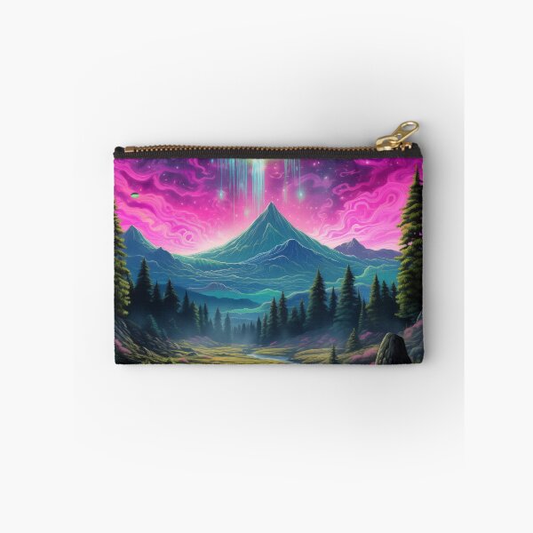 Item preview, Blacklight Style Fluorescent Interdimensional Visitors Over Mountains And Valley designed and sold by Matt's Artificial Nature.
