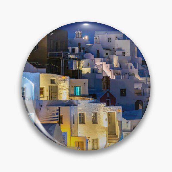 Item preview, Lights at Night in Oia, Santorini, Greece designed and sold by SafariByMarisa.