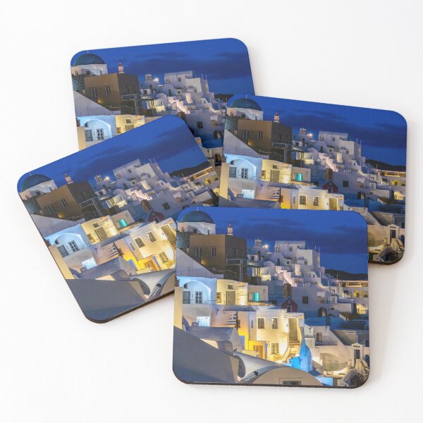Item preview, Lights at Night in Oia, Santorini, Greece designed and sold by SafariByMarisa.