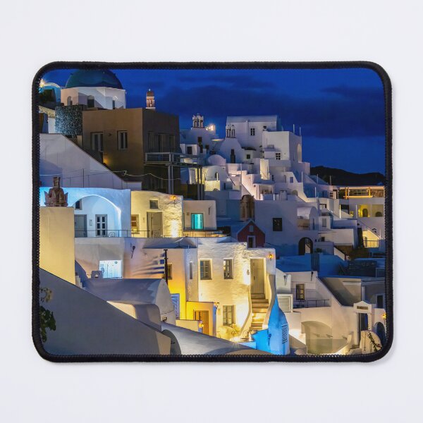 Item preview, Lights at Night in Oia, Santorini, Greece designed and sold by SafariByMarisa.