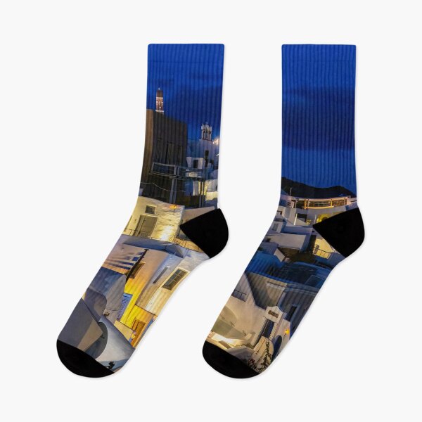 Item preview, Lights at Night in Oia, Santorini, Greece designed and sold by SafariByMarisa.