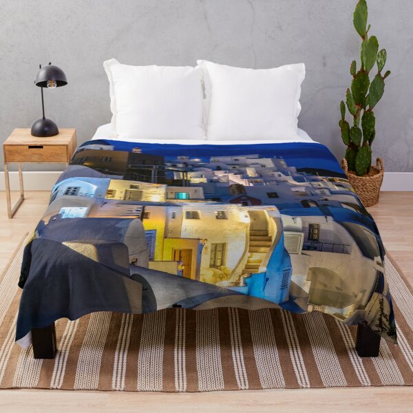 Item preview, Lights at Night in Oia, Santorini, Greece designed and sold by SafariByMarisa.