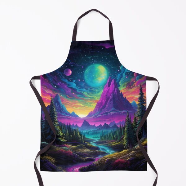 Item preview, Blacklight Style Fluorescent Mountains Planets and Skies designed and sold by Matt's Artificial Nature.