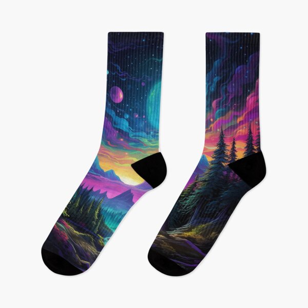 Item preview, Blacklight Style Fluorescent Mountains Planets and Skies designed and sold by Matt's Artificial Nature.