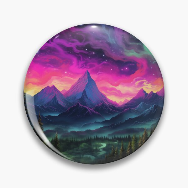 Item preview, Blacklight Style Bioluminescent Mountains and Heavens designed and sold by Matt's Artificial Nature.