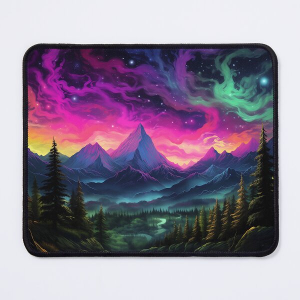 Item preview, Blacklight Style Bioluminescent Mountains and Heavens designed and sold by Matt's Artificial Nature.