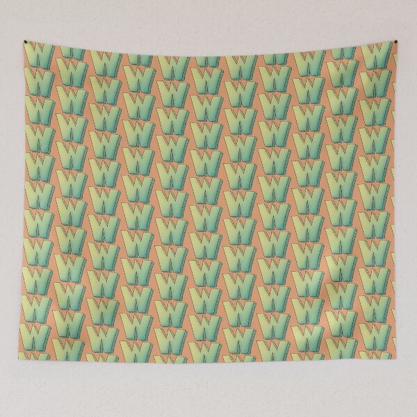 Item preview, Whimsical W: A Dance in Green and Yellow designed and sold by EnjoYarty.