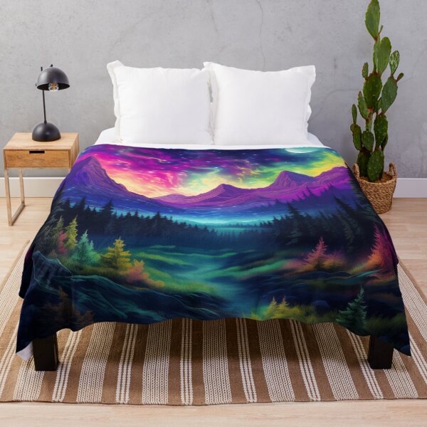 Item preview, Blacklight Style Mountain and Valley with Mystical Skies designed and sold by Matt's Artificial Nature.