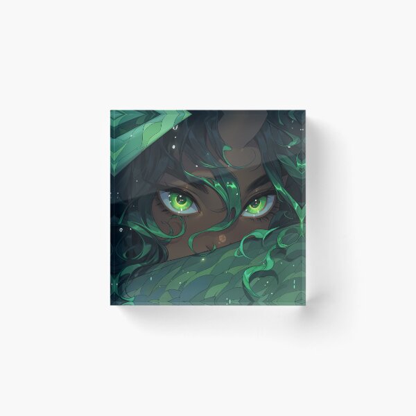 Item preview, Mystical Aquatic Emerald Eyes Anime Girl designed and sold by bubblegoth.