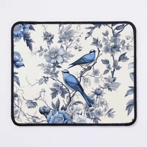 Item preview, Blue flowers and blue birds designed and sold by hola-zzoi.