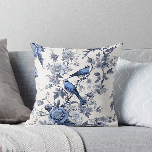 Item preview, Blue flowers and blue birds designed and sold by hola-zzoi.