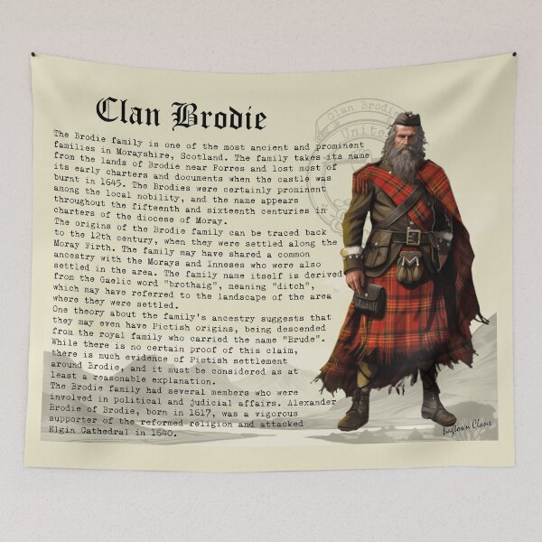 Item preview, Clan Brodie Scottish History designed and sold by BagTown Clans.