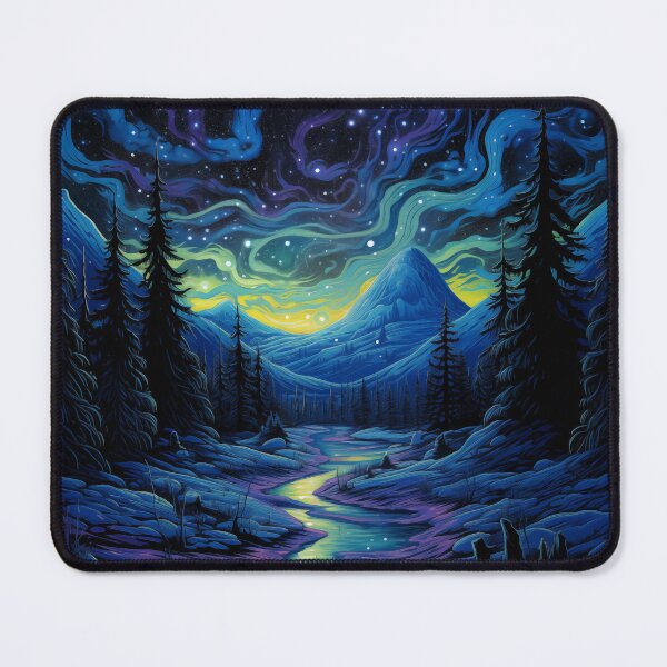 Item preview, Blacklight Style Mountain Valley At Night designed and sold by Matt's Artificial Nature.