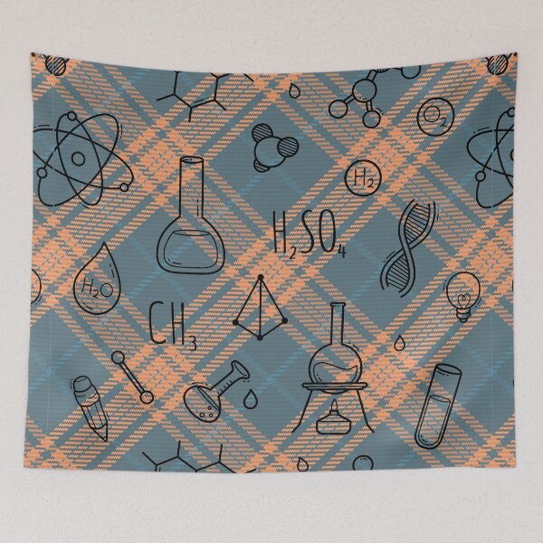 Item preview, Science icons Plaid Seamless Pattern designed and sold by OrangeMG.