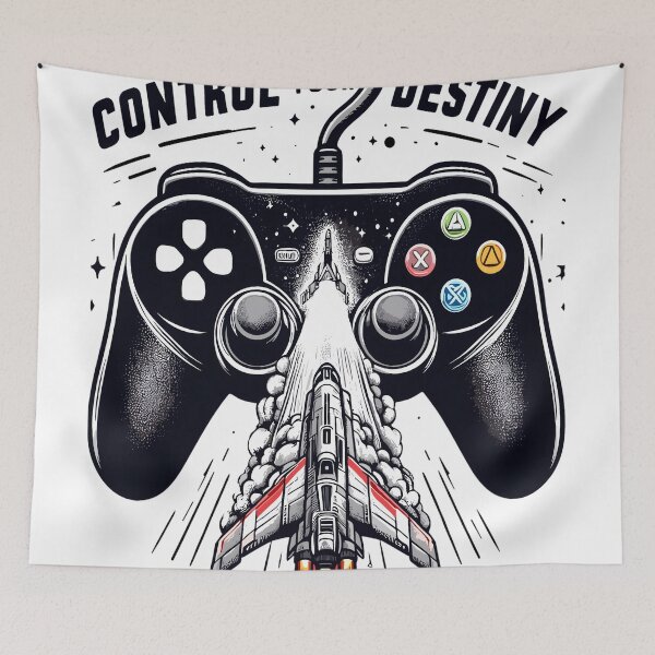 Aperçu de l'œuvre Contrôlez votre destin en matière de jeux vidéo créée et vendue par KitonicTees.