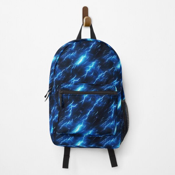 Item preview, Neon Blue Pulsating Energy Lightning Bolt Pattern in Futurism Style designed and sold by polonuim210.