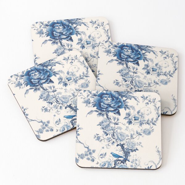 Item preview, Blue flowers and blue birds designed and sold by hola-zzoi.