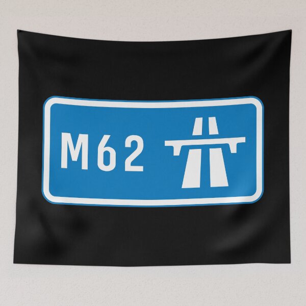 Item preview, Manchester Bound - Blue M62 Motorway Sign designed and sold by WilliamsonMedia.