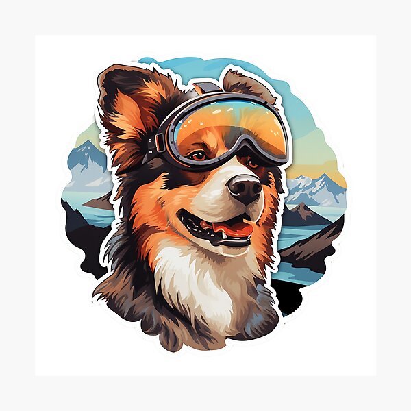Item preview, Summit Canine Pilot - Aviator Glasses Joy Altitude Shepherd Art designed and sold by ObjCrea123.