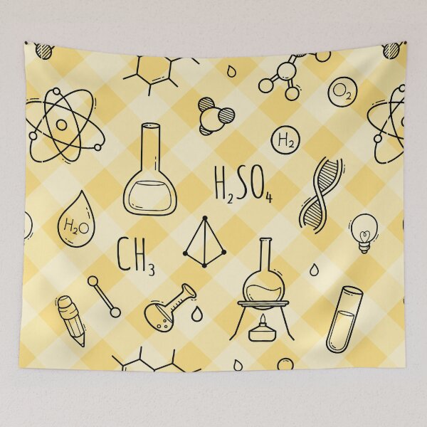 Item preview, Science Icons Plaid Seamless Pattern: A Modern Classic Design designed and sold by OrangeMG.