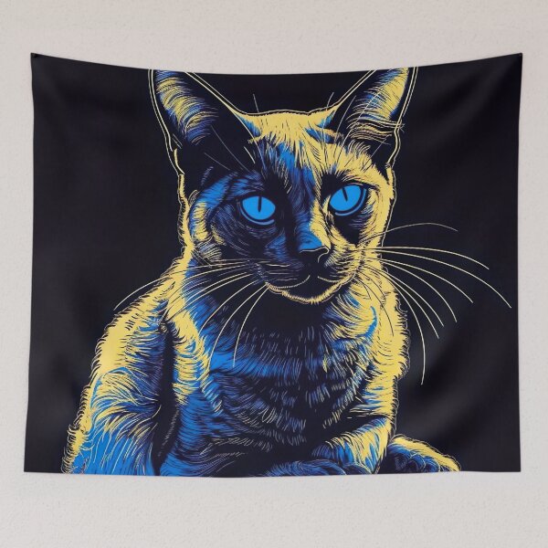 Artikelvorschau, Siamkatze im Blacklight-Stil entworfen und verkauft von Matt's Artificial Nature.