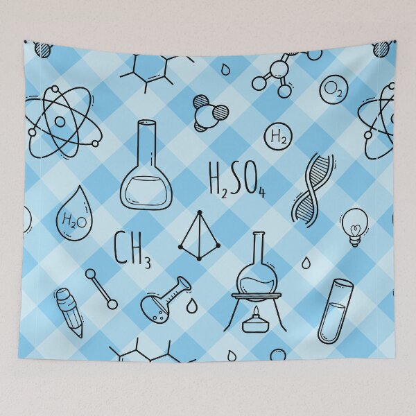 Item preview, Science Icons Plaid Seamless Pattern: A Modern Classic Design designed and sold by OrangeMG.