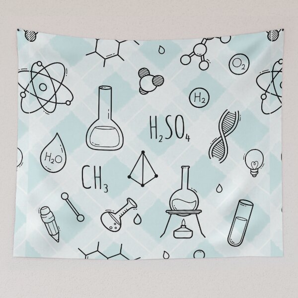 Item preview, Science Icons Plaid Seamless Pattern: A Modern Classic Design designed and sold by OrangeMG.