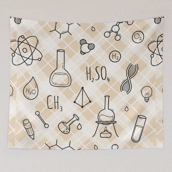 Item preview, Science Icons Plaid Seamless Pattern: A Modern Classic Design designed and sold by OrangeMG.
