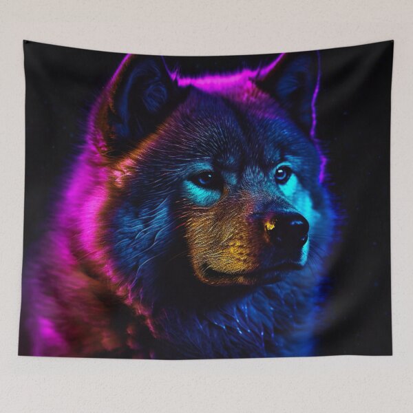 Item preview, Blacklight Style Akita designed and sold by Matt's Artificial Nature.