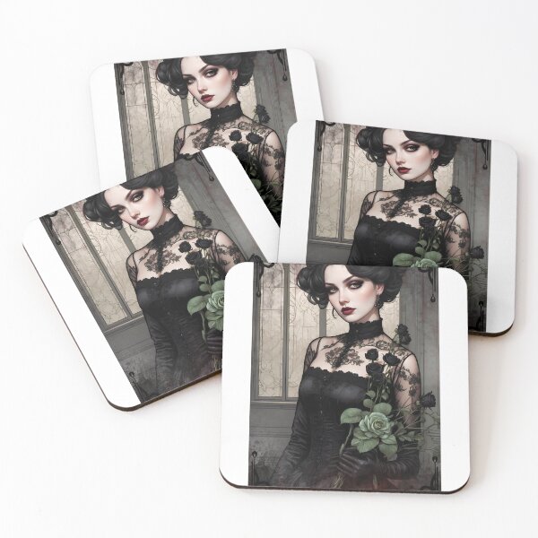 Item preview, Gothic woman in black lace designed and sold by CollorTrend.