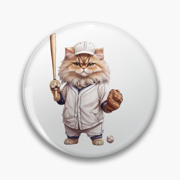Item preview, a cute  Persian cat Wear a baseball uniform . Use a baseball bat to hit a baseball designed and sold by chathai.